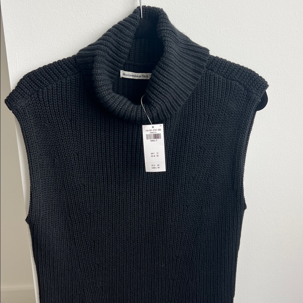 Abercrombie & Fitch black Knit Turtleneck sleeveless dress
